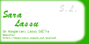 sara lassu business card